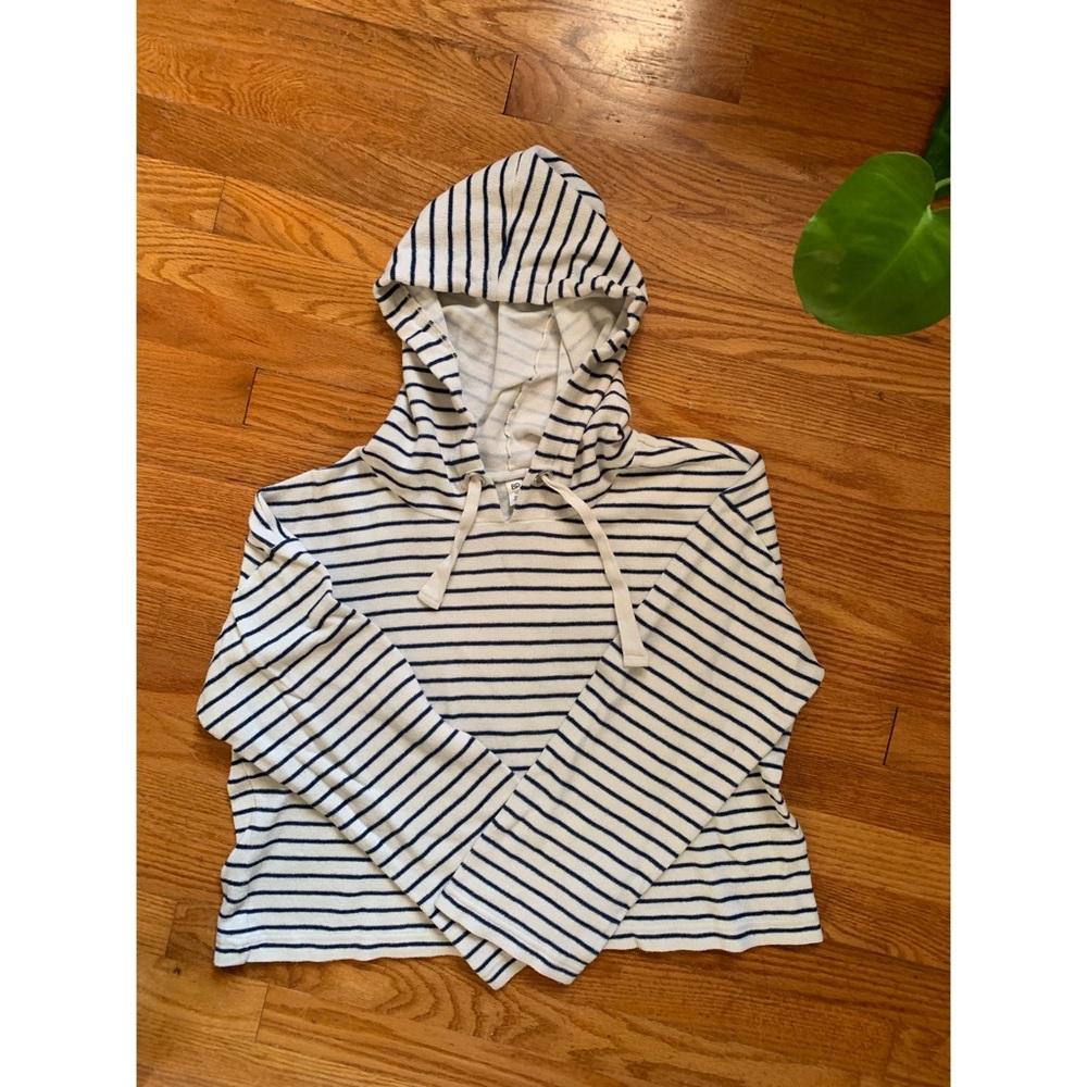 Super Soft Navy & White Striped BP hoodie
